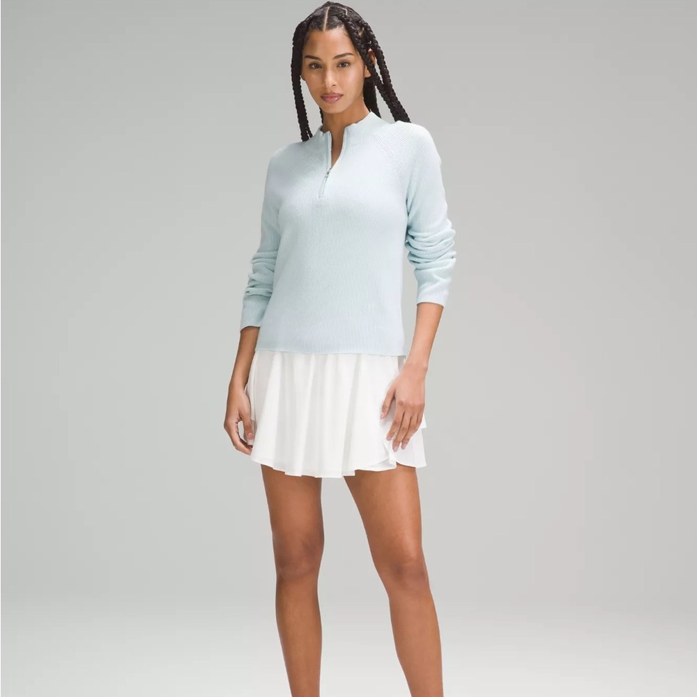 Lululemon Carolina Blue Cotton Blend Half Zip Sweater size XS
